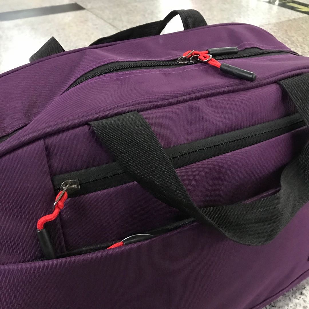 韩版时尚手提旅行包女包大容量行李袋男可套拉杆单肩背包健身运动产品图