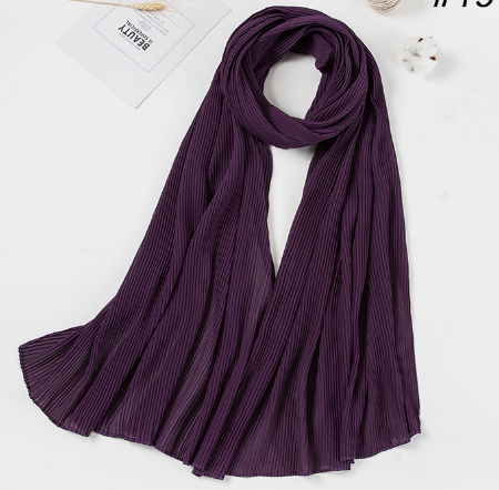 Women's Fashion Trend Everything With Muslim Pleated Pearl Chiffon Headscarf Specification drawing