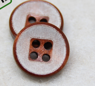 Sky Wood Button Bowl Shaped Button Four Eyes Wood Button Specification drawing