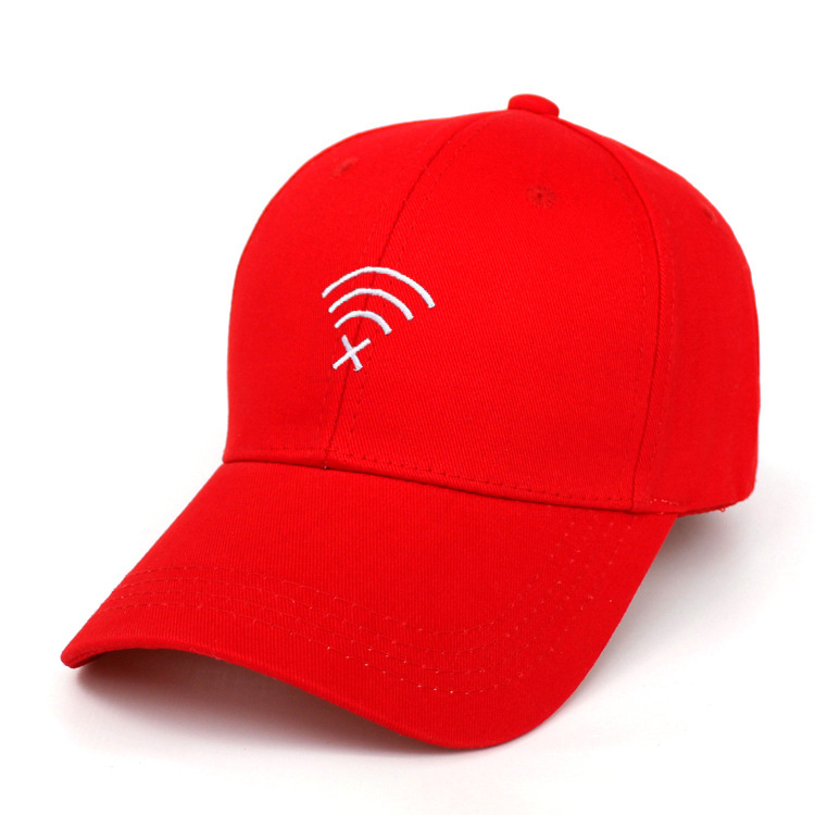 Red WIFI solid color curved along the cap men's and women's sun cap spring summer outdoor baseball cap thumbnail