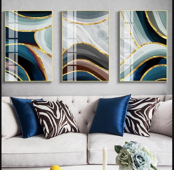Living room sofa background painting dining room decoration painting hanging painting triplet painting bedside thumbnail