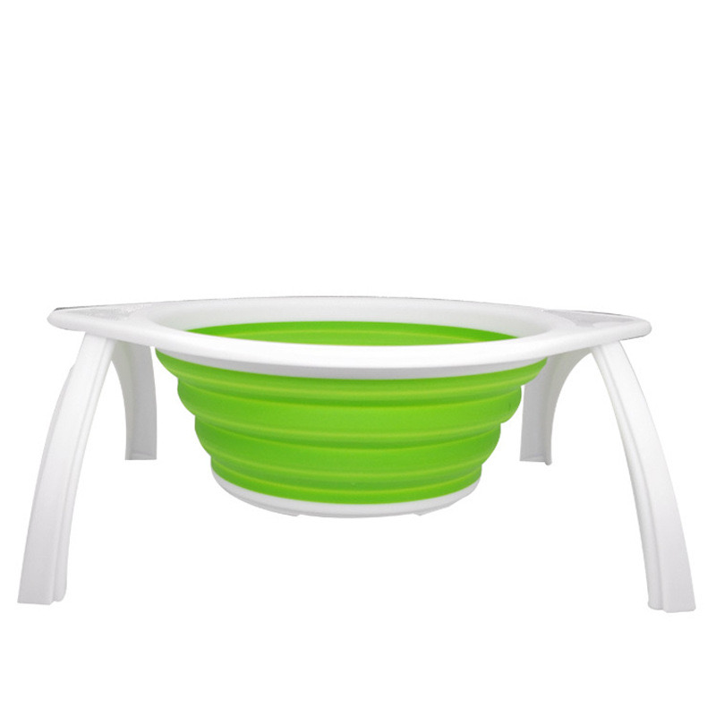 Kitchen Dish Washing Machine Round Retractable Folding Drain Basket Creative Easy To Collect Square Water Filter Basket Washing Basin Fruit Blue Specification drawing
