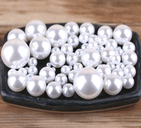 Abs Imitation Pearl Non-Porous Solid Environmental Protection Loose Beads 8-18Mmdiy Handmade Wedding Plastic Pearl Jewelry Accessories details Picture