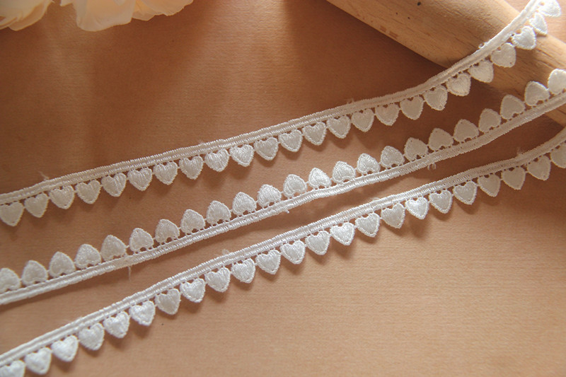 E3 Handmade Diy Garment Accessories Japanese Lace Delicate Heart Silk Water Soluble Embroidery Lace Width 1Cm details Picture