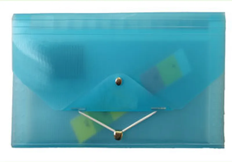 Thickened Plastic Button File Pouch Transparent A4 File Information Stationery Pouch