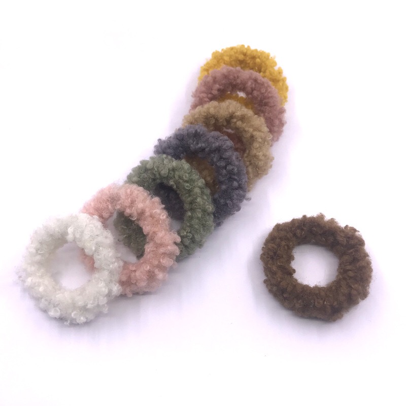 New plush hair bands, small wholesale, best-selling Korean version imitation wool hair bands, hair ties in multiple colors in stock details Picture
