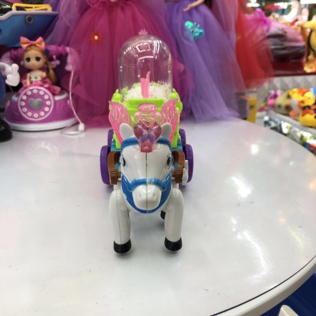 Play house, dream carriage, girl, doll, princess, electric, walking, unicorn toys details Picture