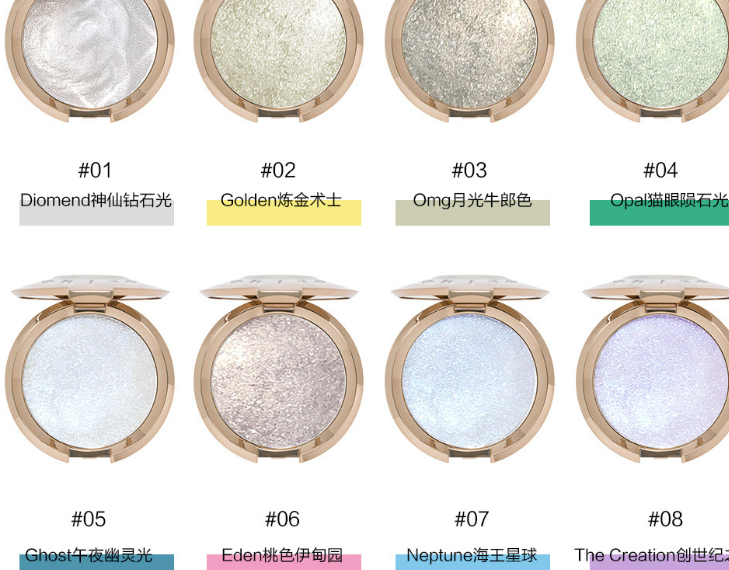 Blings Small Flying Saucer Fairy High Shine Shine Powder Powder Blush Makeup Eyeshadow Tray Tiktok The Same Explosive Specification drawing