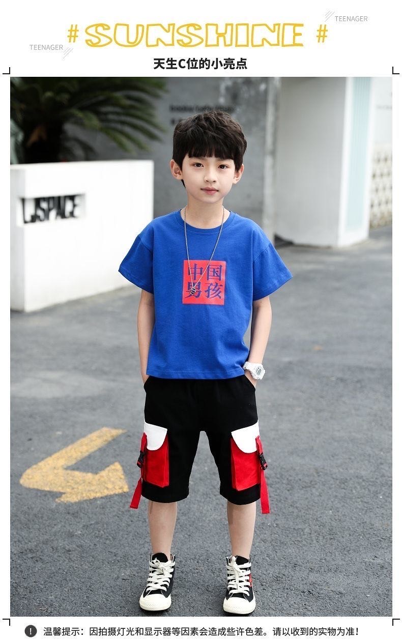 童装男童夏装套装2020新款韩版儿童洋气男孩休闲短袖产品图