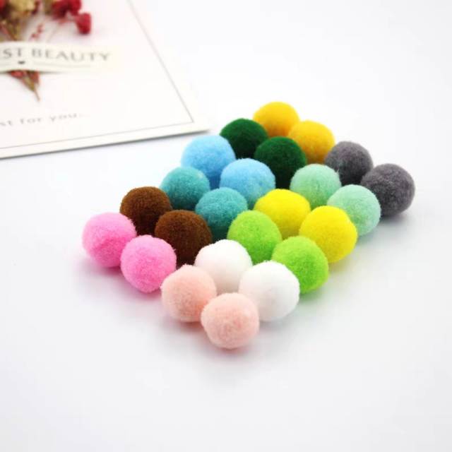 大中小混装彩色高弹毛球diy毛绒球毛毛球幼儿园手工材料毛球球产品图