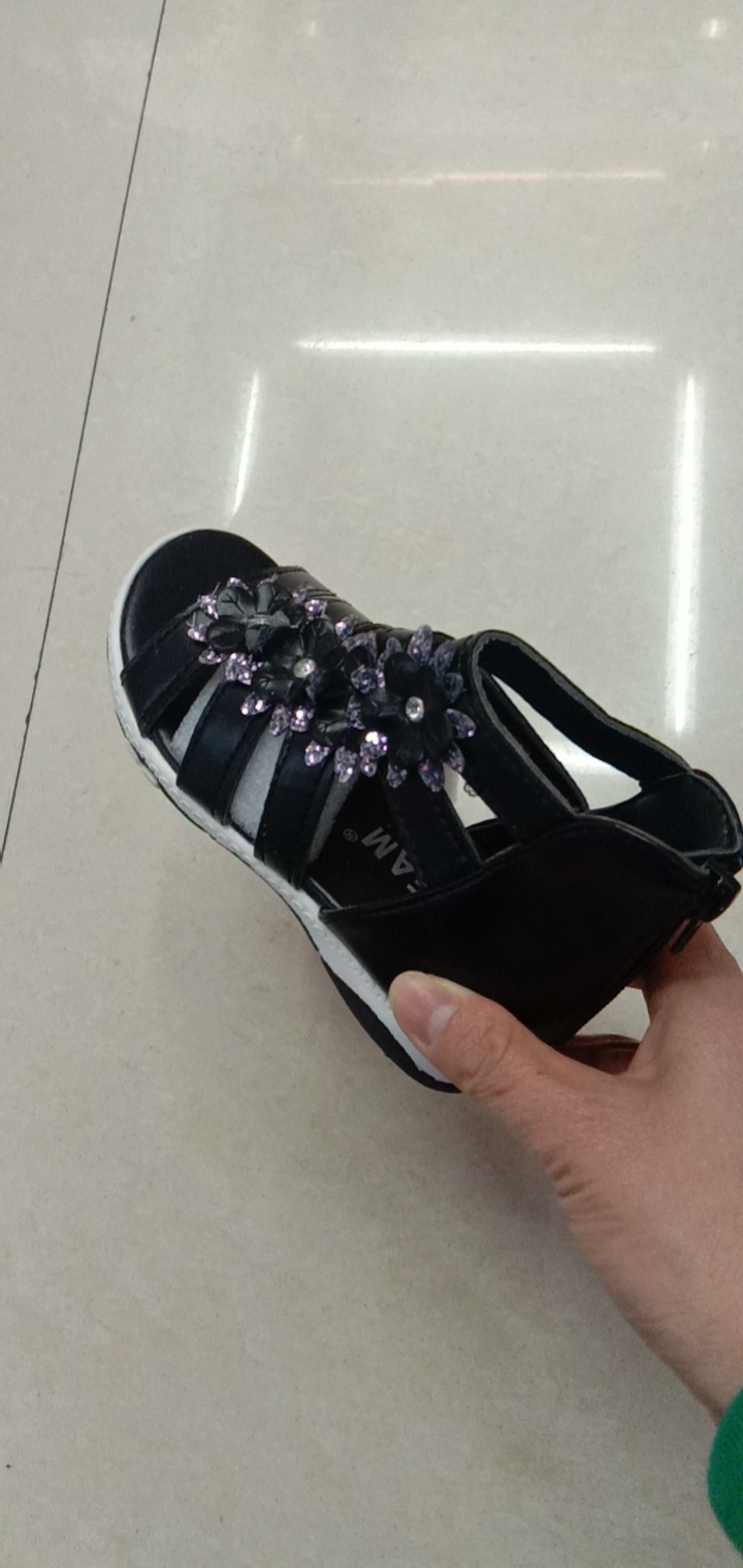 2023 Spring Children Students Perform Korean Version Of Girl's Bow A-02 Children's Sandals Leather Inner Casual Etiquette Shoes Specification drawing
