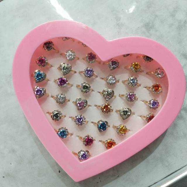 心型玫瑰女士锆石钻戒饰品配饰