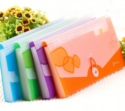 Plastic Button File Case Transparent A4 File Case