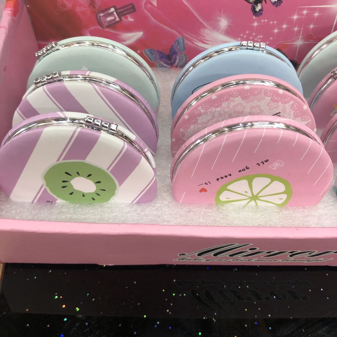 韩国小清新圆形随身化妆镜迷你便携卡通小镜子女生可爱随身镜产品图