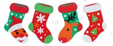 厂家直销EVA手工圣诞袜多色混装儿童益智玩具