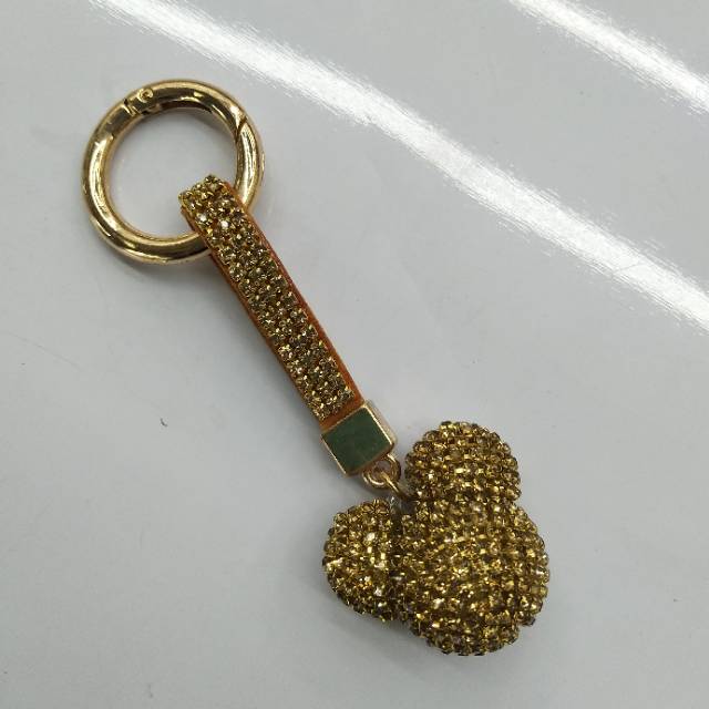 Europe and the United States hot glass rhinestone alloy electroplated cartoon key chain pendant thumbnail
