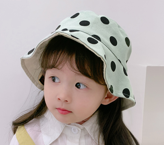 Korean Style Kids Sun Hat with Polka Dots