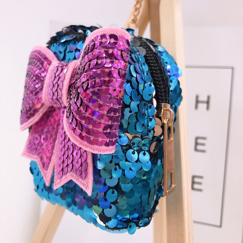 Mini zero purse with bow sequins details Picture