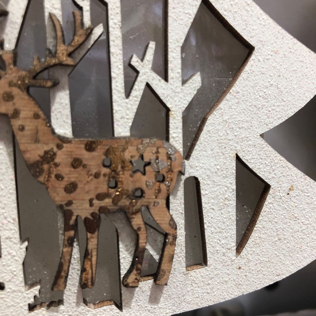 礼品饰品圣诞礼物白色圣诞树麋鹿款厂家直销细节图