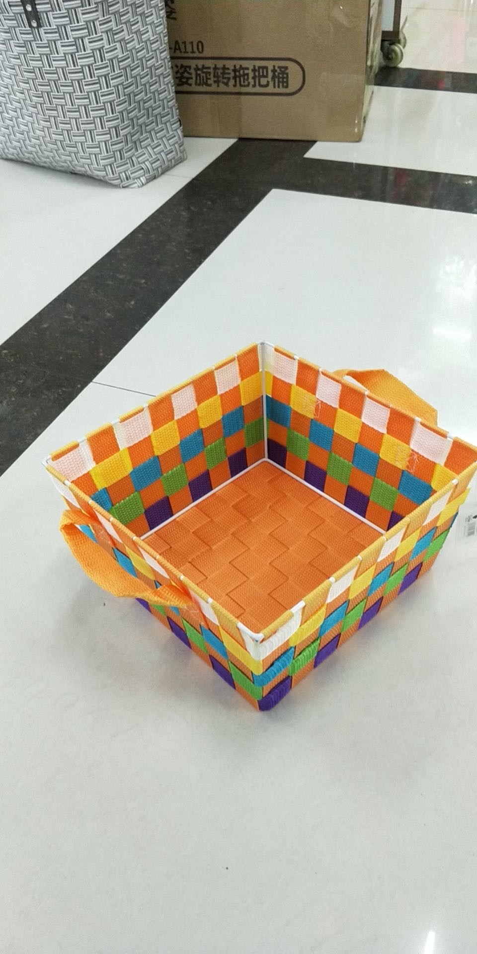 收纳篮25*25*14水果鸡蛋蔬菜购物手工编织篮批发