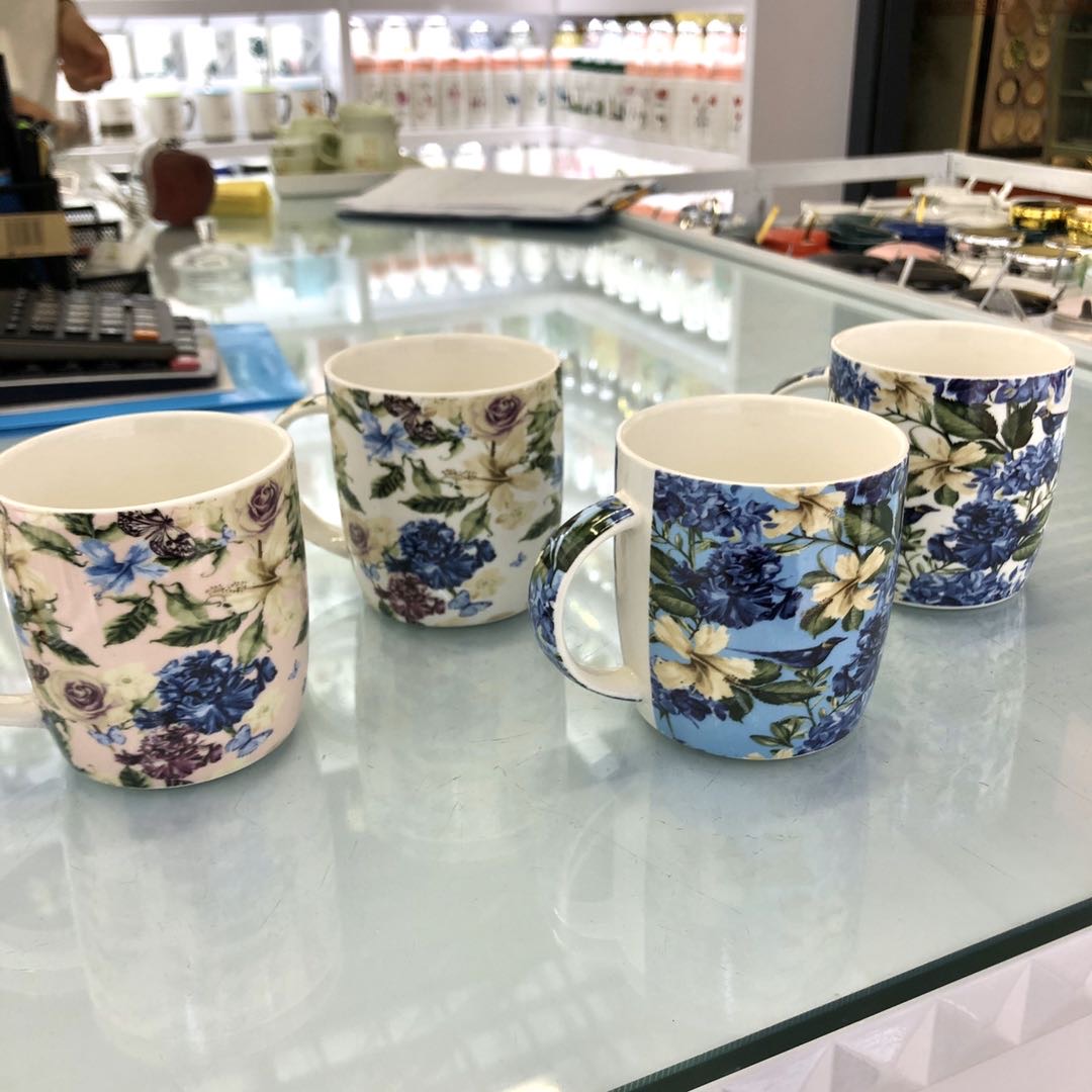 小鸟花香陶瓷杯水杯现代风混装批发细节图
