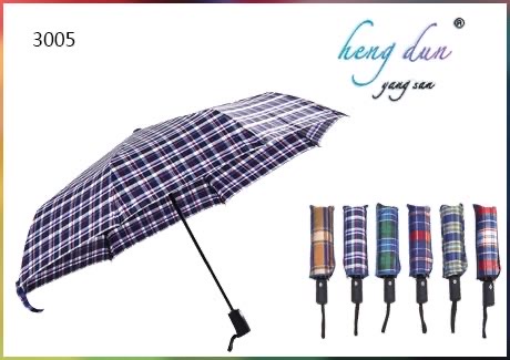 雨伞全自动三折伞女晴雨两用伞折叠遮阳伞太阳伞防晒防紫外线格子伞产品图