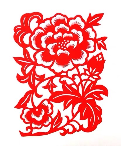 花卉剪纸作品成品牡丹荷花A4纯手工中国特色礼品 窗花剪纸画贴纸产品图