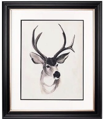 欧尚画业北欧简约麋鹿卡纸装饰画