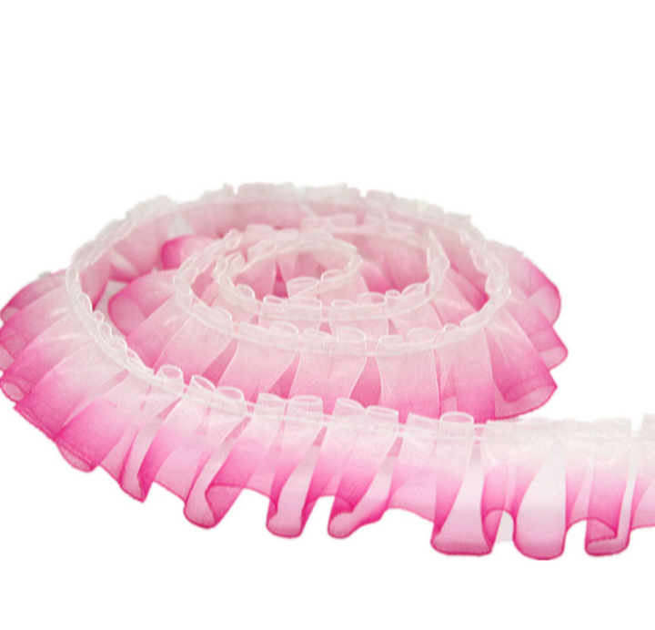 Best-selling rose pea-trimmed nylon lace trim, wavy lace, large-edge embroidered women's dress accessories details Picture