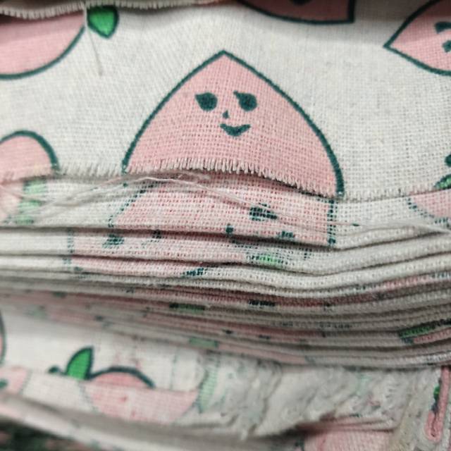 Pink Lovely Peach Pattern Imitation Linen Jewelry Headdress Arts And Crafts Sofa Pillow Fabric details Picture