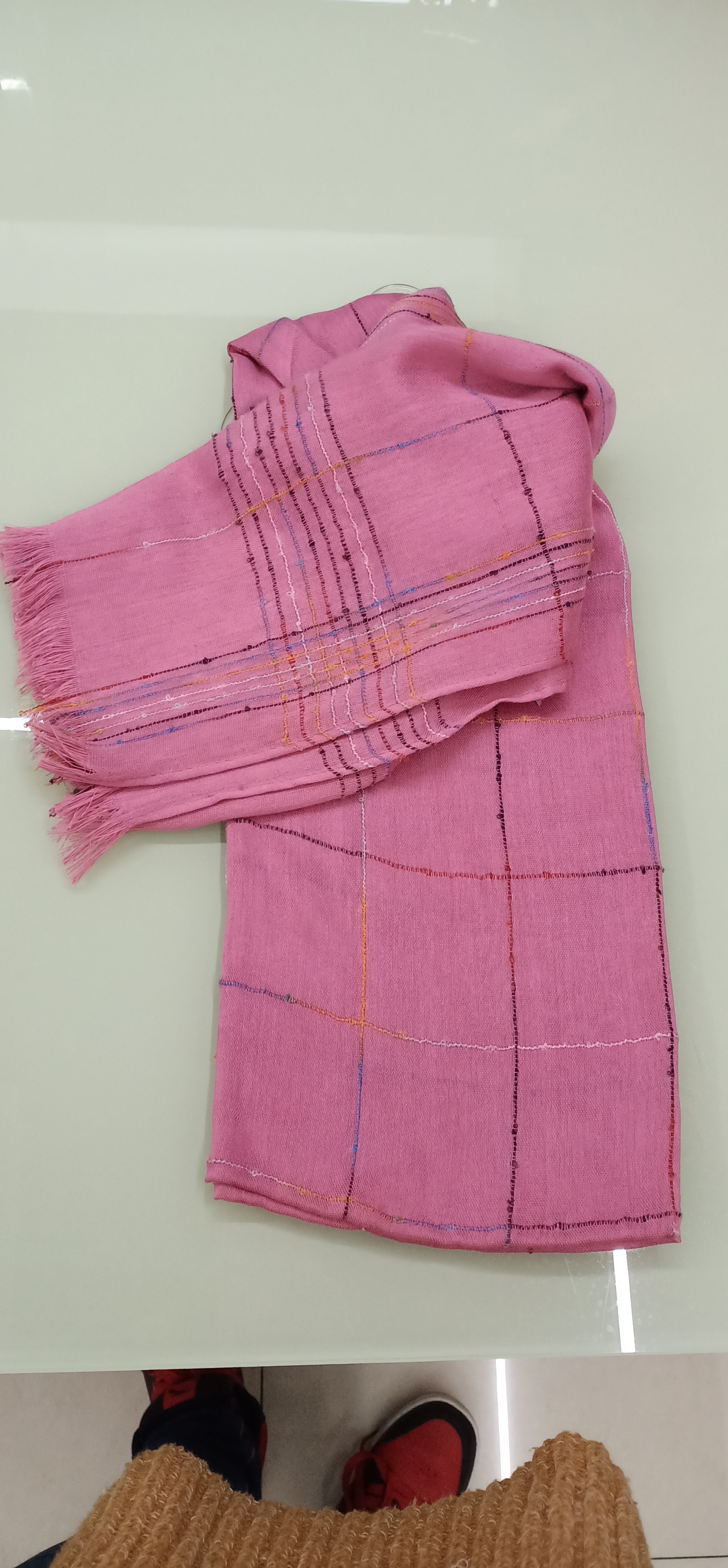 Cotton Scarf For Women With Edging Check 120*90 Specification drawing