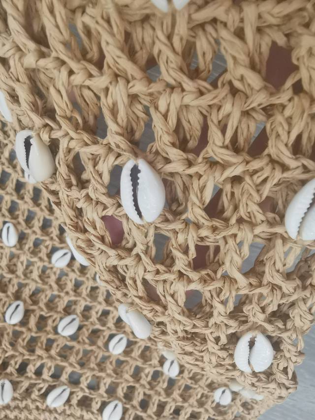 Fashion Conch Straw Bag Women's Single Shoulder Hand Summer Beach Holiday Beach Bag details Picture