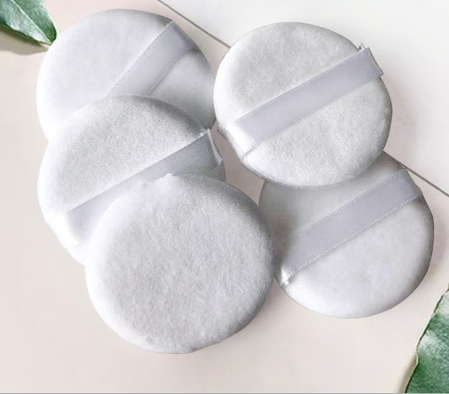 Pure Cotton Crystal Ultra Soft Powder Puff Setting Powder Puff Round Dry Skin Touch Makeup Sponge Specification drawing