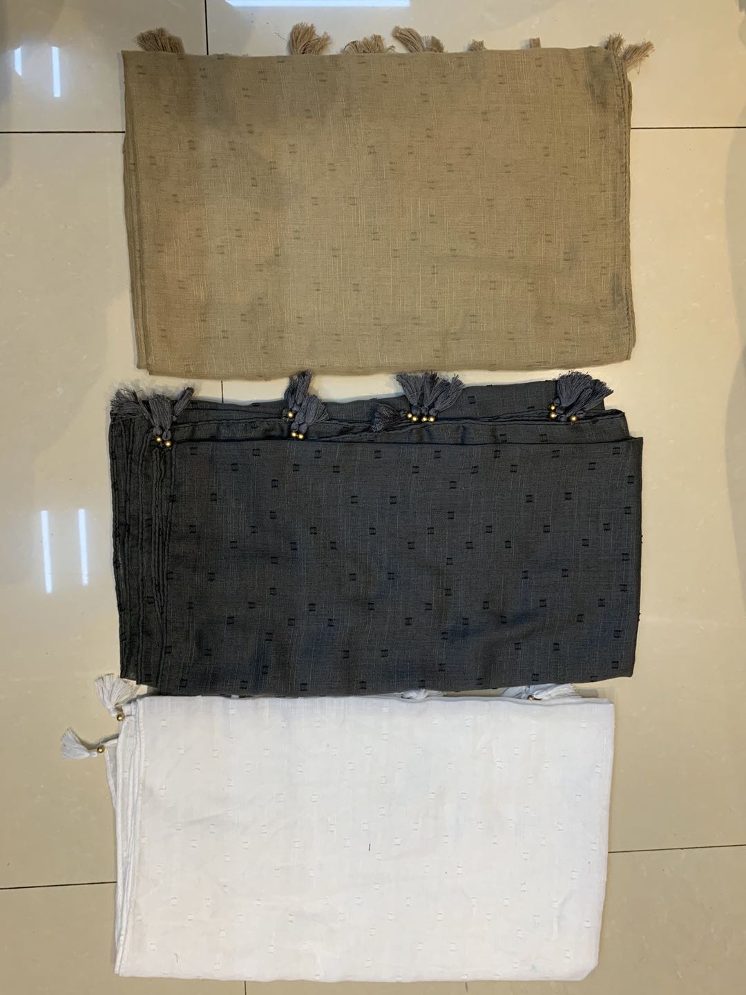 Women's Scarf Fashion Everything Trend Explosion Bamboo Cotton Cut Flower Hanging Beard Gold Beads Specification drawing