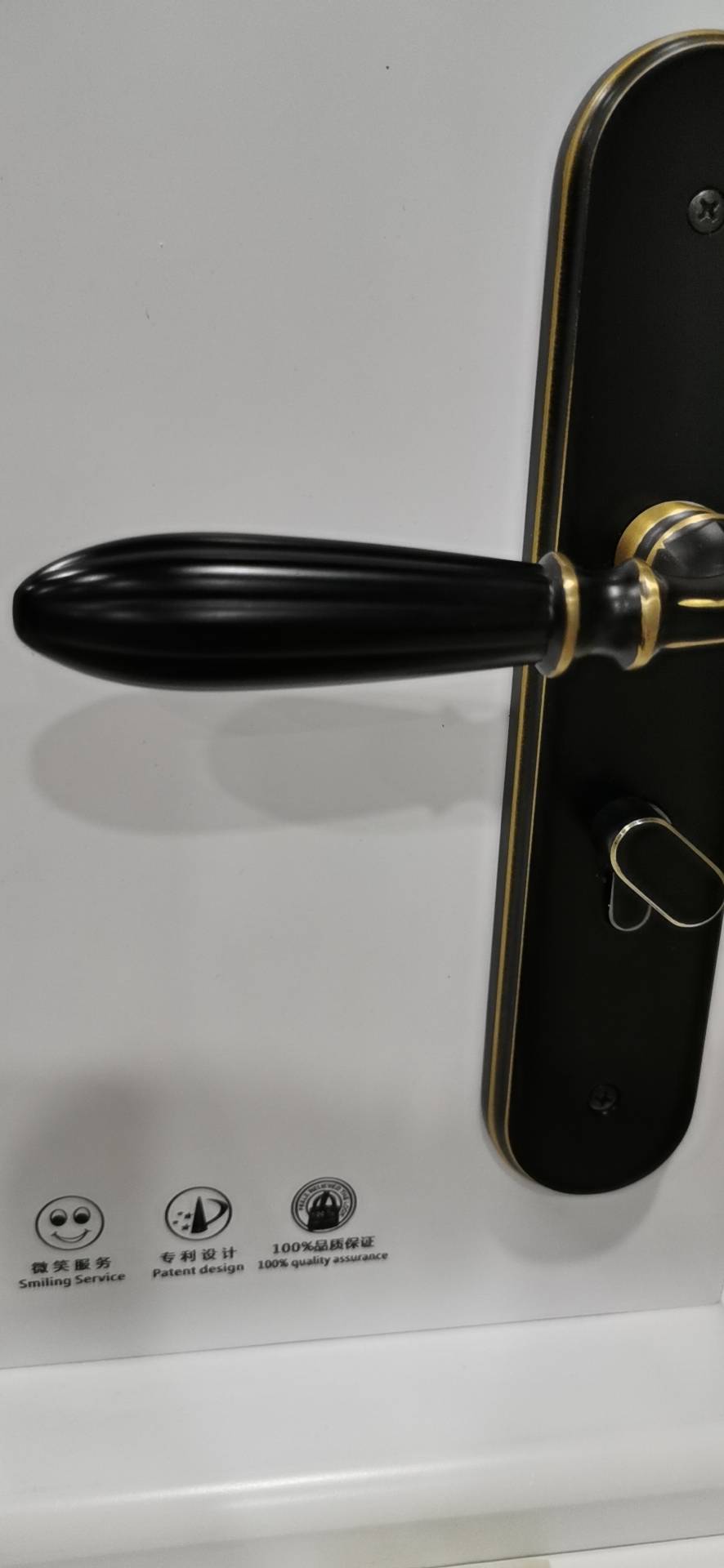 万伟达新中式锌合金静音门锁室内锁细节图