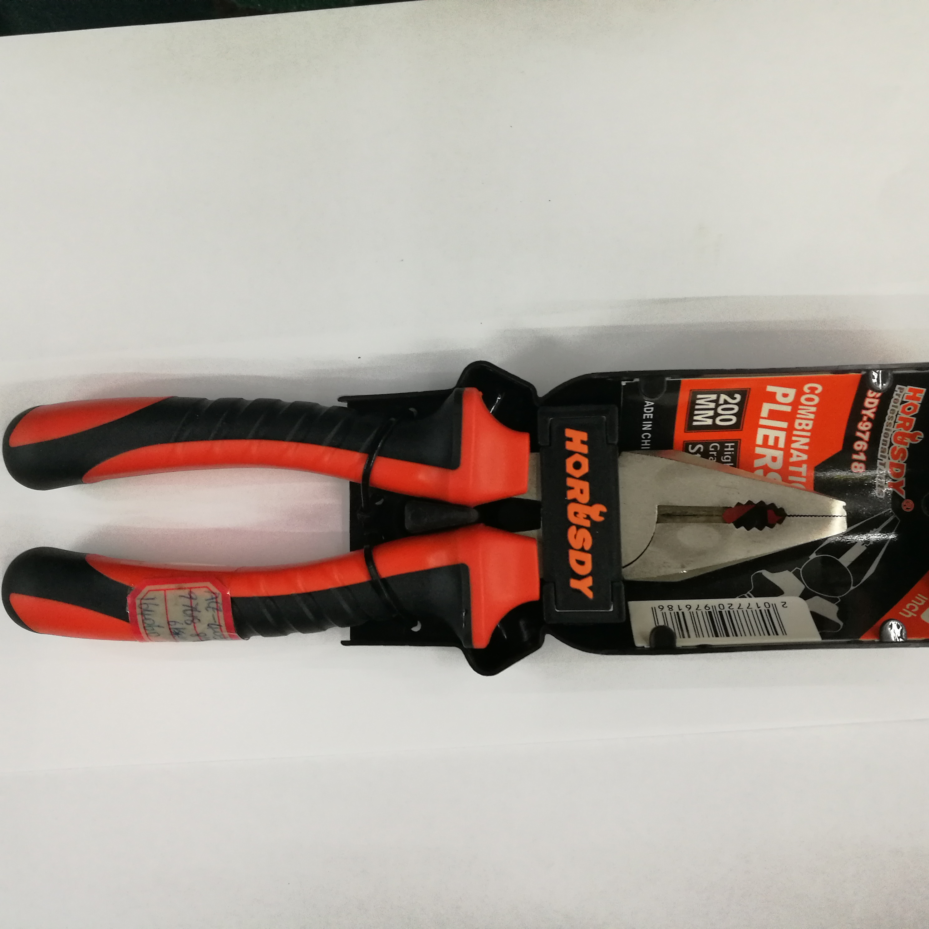 8-inch chromium-nickel steel plastic handle pliers