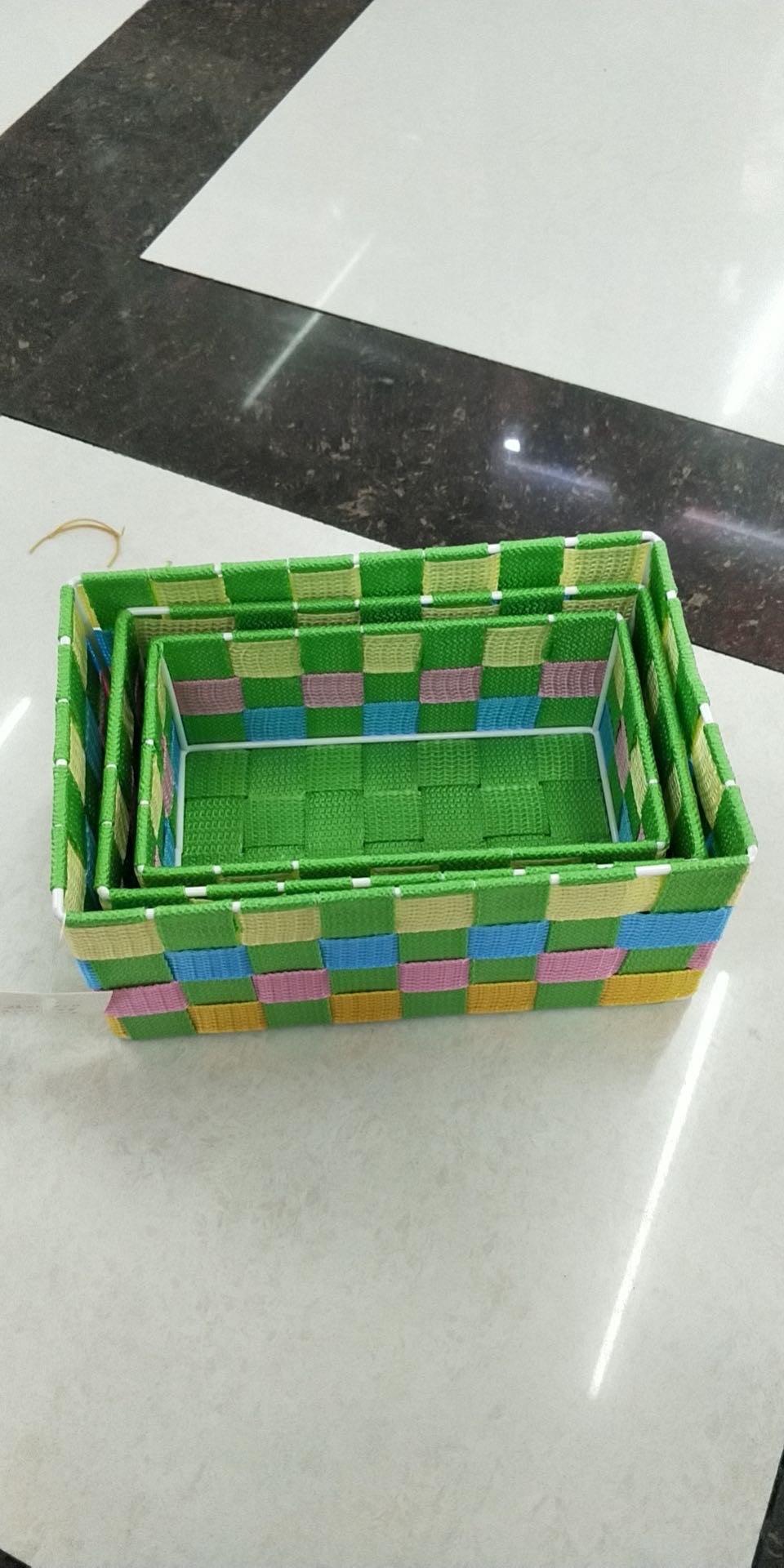 收纳盒套三23*15*10水果鸡蛋蔬菜购物手工编织篮批发细节图