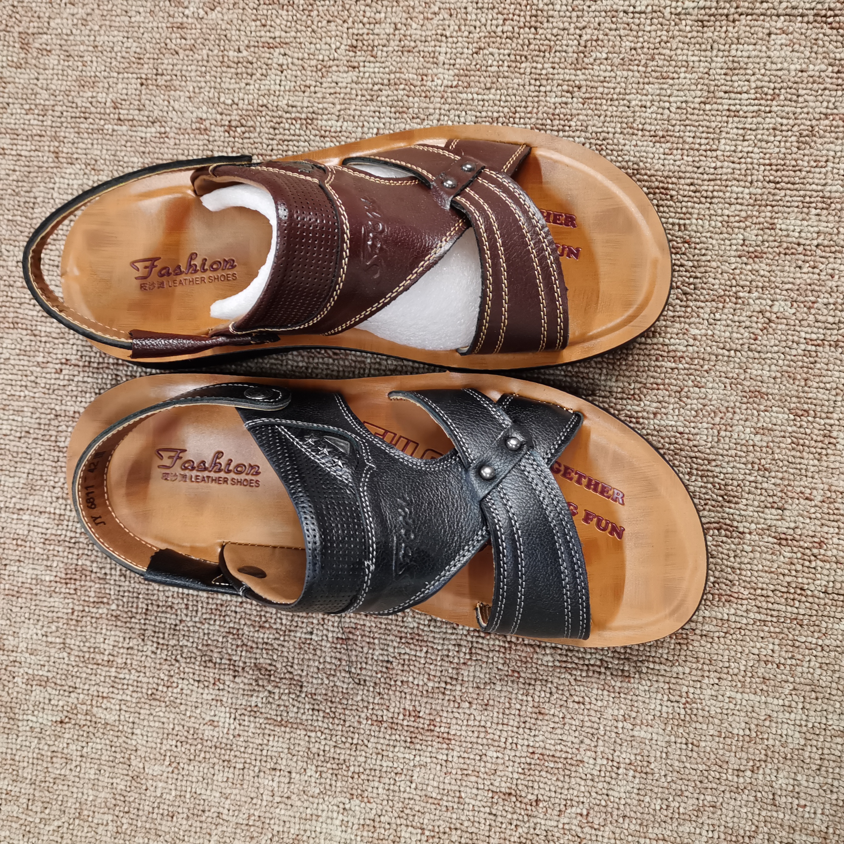 JD-602老人头2020新款男士夏季休闲凉鞋