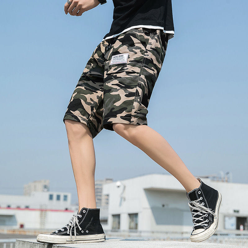 Shorts Men's Summer Korean Version Of The Trend Cargo Casual 5 Quarter Pants Loose 7 Cropped Pants Fashion Brand All-In-One Pants