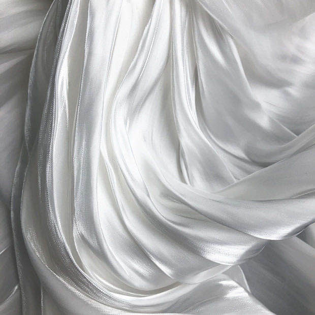 Soft Silky Crystal Satin Pearl Fabric Pendant Smooth Dress Wedding Dress Bright Silk Stage Gloss Fabric details Picture