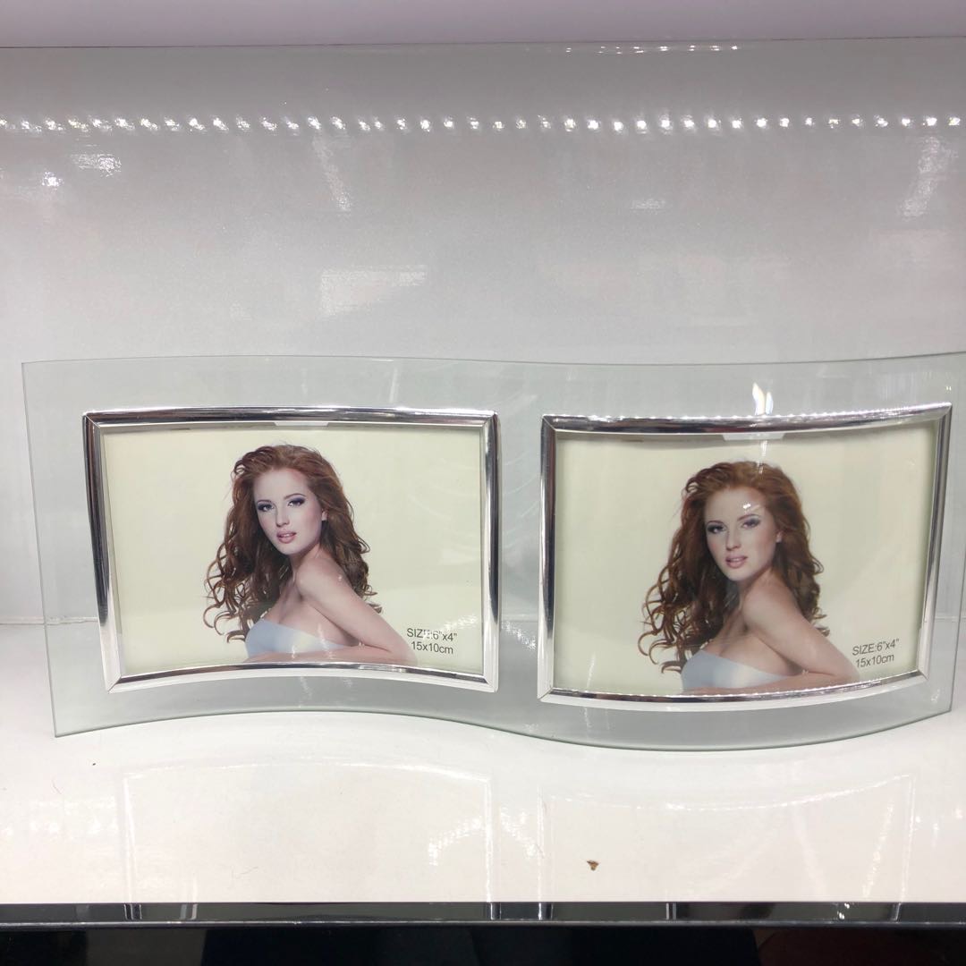 东航工艺摆件礼品礼物东航工艺摆件礼品礼物波浪双框玻璃相框家居装饰工艺品摆件