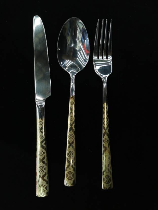 201 Tableware three-piece set of stainless steel Western-style tableware Set of Western-style knives and forks two-piece set of steak knives, forks and spoons thumbnail