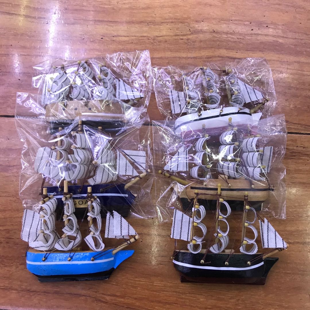 帆船模型摆件一帆风顺木船地中海风格装饰工艺品仿真道具海盗船模