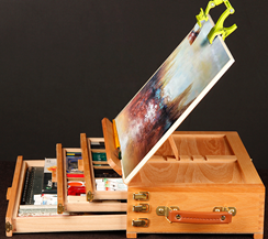 Beech Three Level Drawer Type Easel Desktop Specification drawing