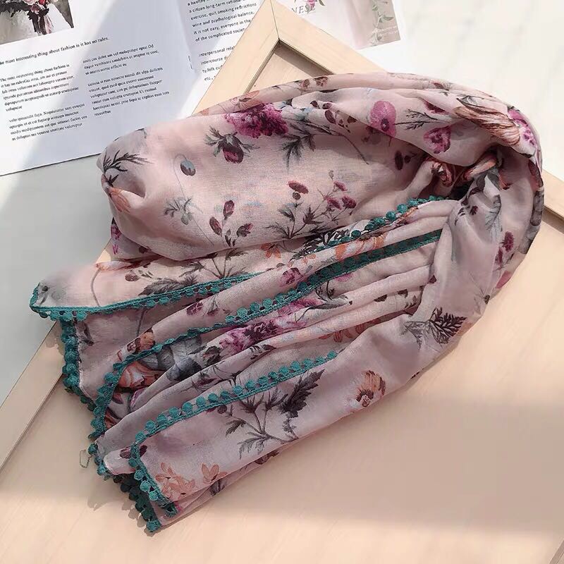 Spring And Autumn All The Thin Travel Big Shawl Seaside Beach Towel Gauze details Picture