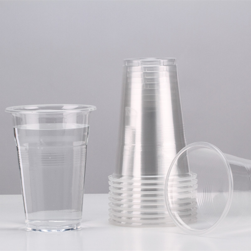 奶茶杯大容量一次性塑料杯PP塑料水杯圆杯500ml透明50个杯子