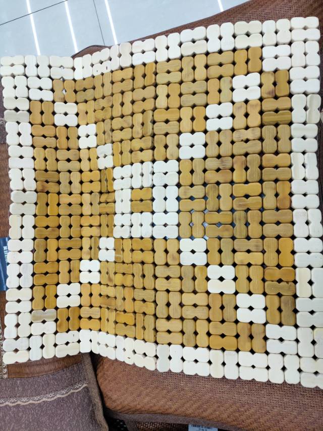 纯竹制小格麻将垫细节图