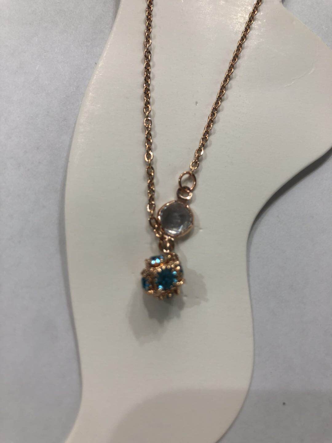 Factory direct sales of stainless steel gold-plated and zircon necklace jewelry details Picture