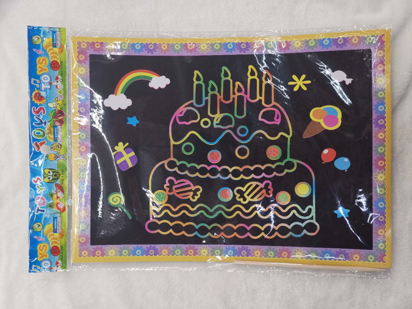 儿童刮画纸手工DIY填色画涂鸦画炫彩涂鸦学生刮刮纸笔刮刮画玩具彩虹蛋糕