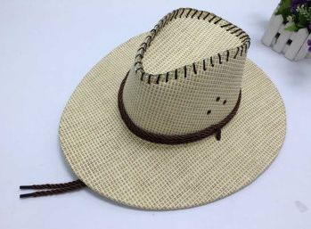 New summer men's Western cowboy hat, breathable and sun-protective Western cowboy hat, linen paper straw hat